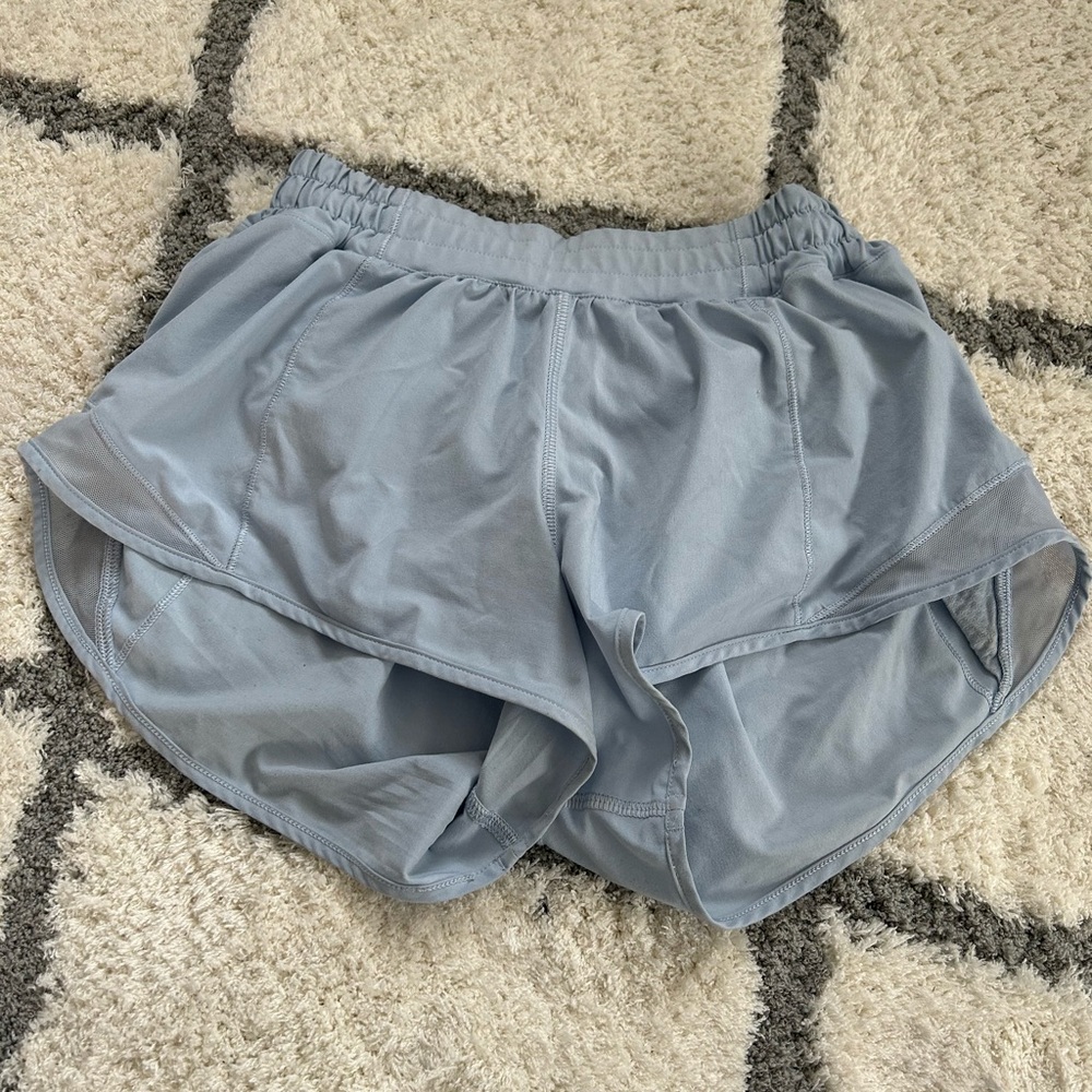 Light blue lululemon hotty hot shorts